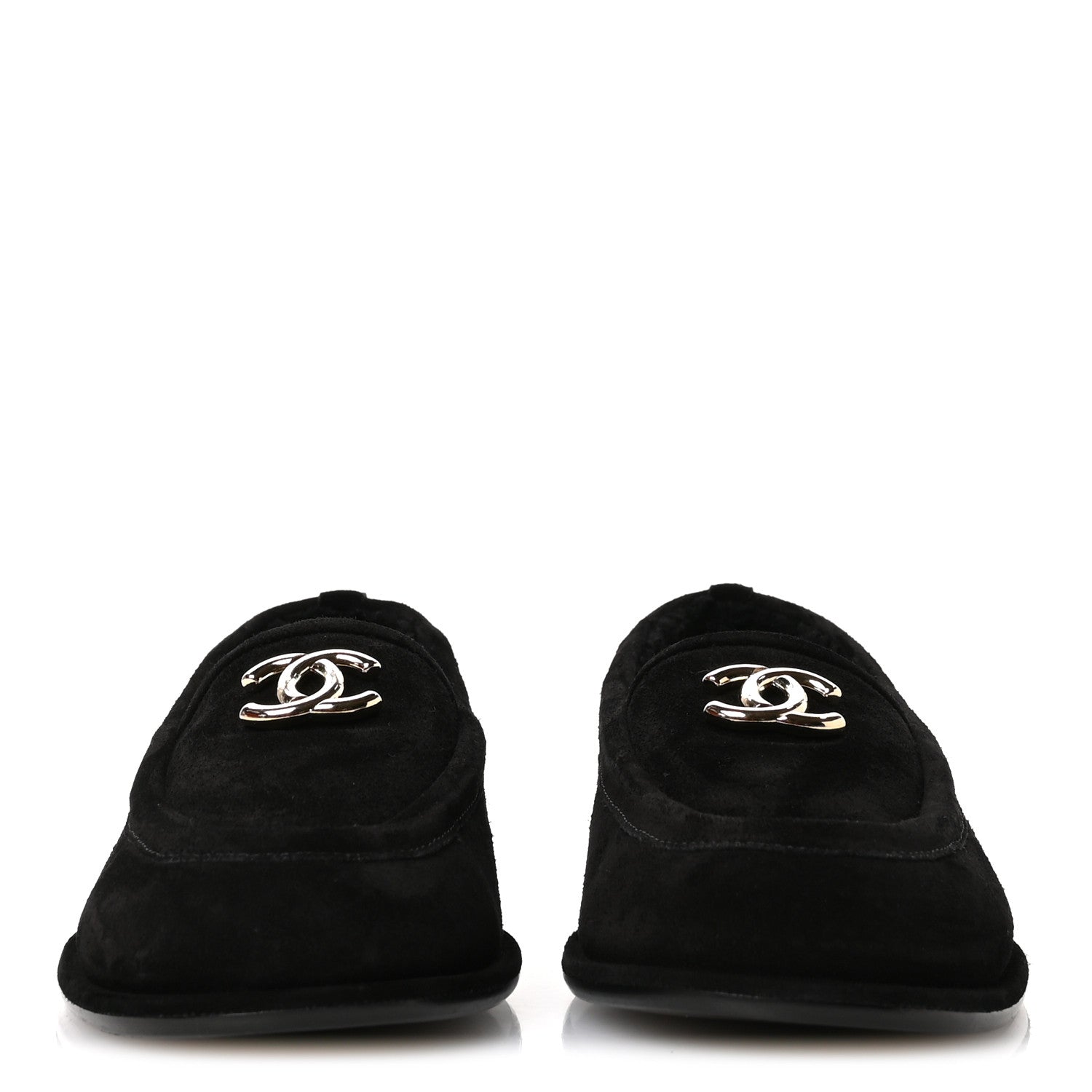 Chanel Suede Calfskin CC Mocassins 39 Black 3 of 9