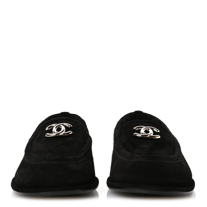 Chanel Suede Calfskin CC Mocassins 39 Black 3 of 9