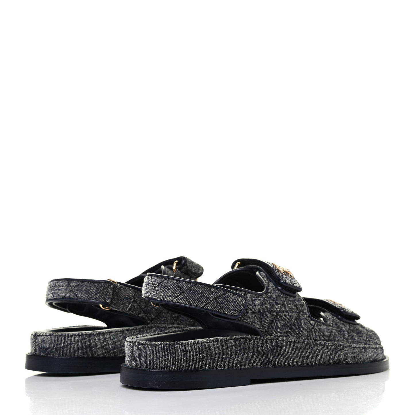 Velvet Velcro Dad Sandals 39 Grey