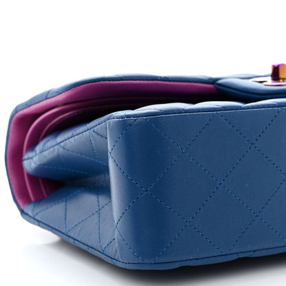 Chanel Lambskin Quilted Small Double Flap Blue Purple 9 of 12