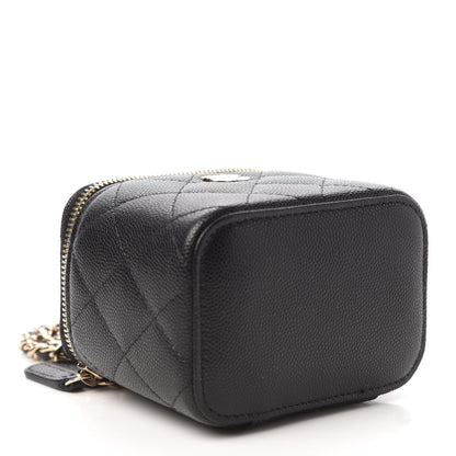 Chanel Caviar Quilted Mini Vanity Case With Chain Black 4 of 11