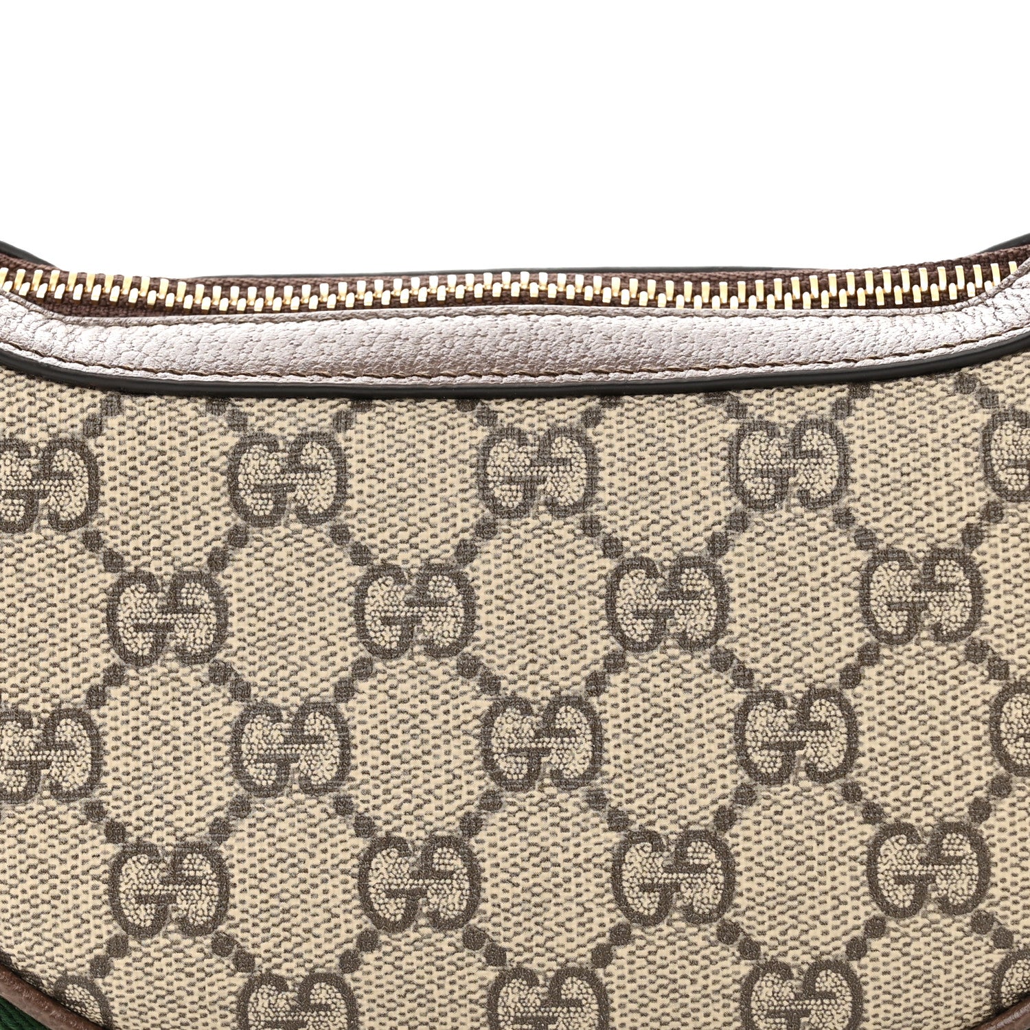 Gucci GG Supreme Monogram Textured Calfskin Web Mini Ophidia Half Moon Hobo Beige Ebony New Acero 8 of 10