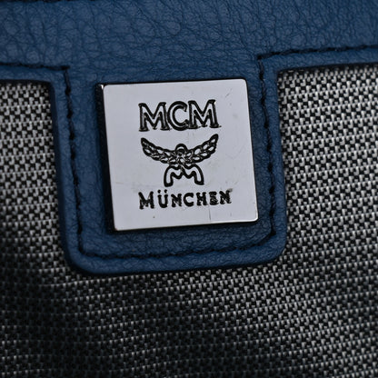 MCM Visetos Medium Side Stud Stark Backpack Blue 6 of 9