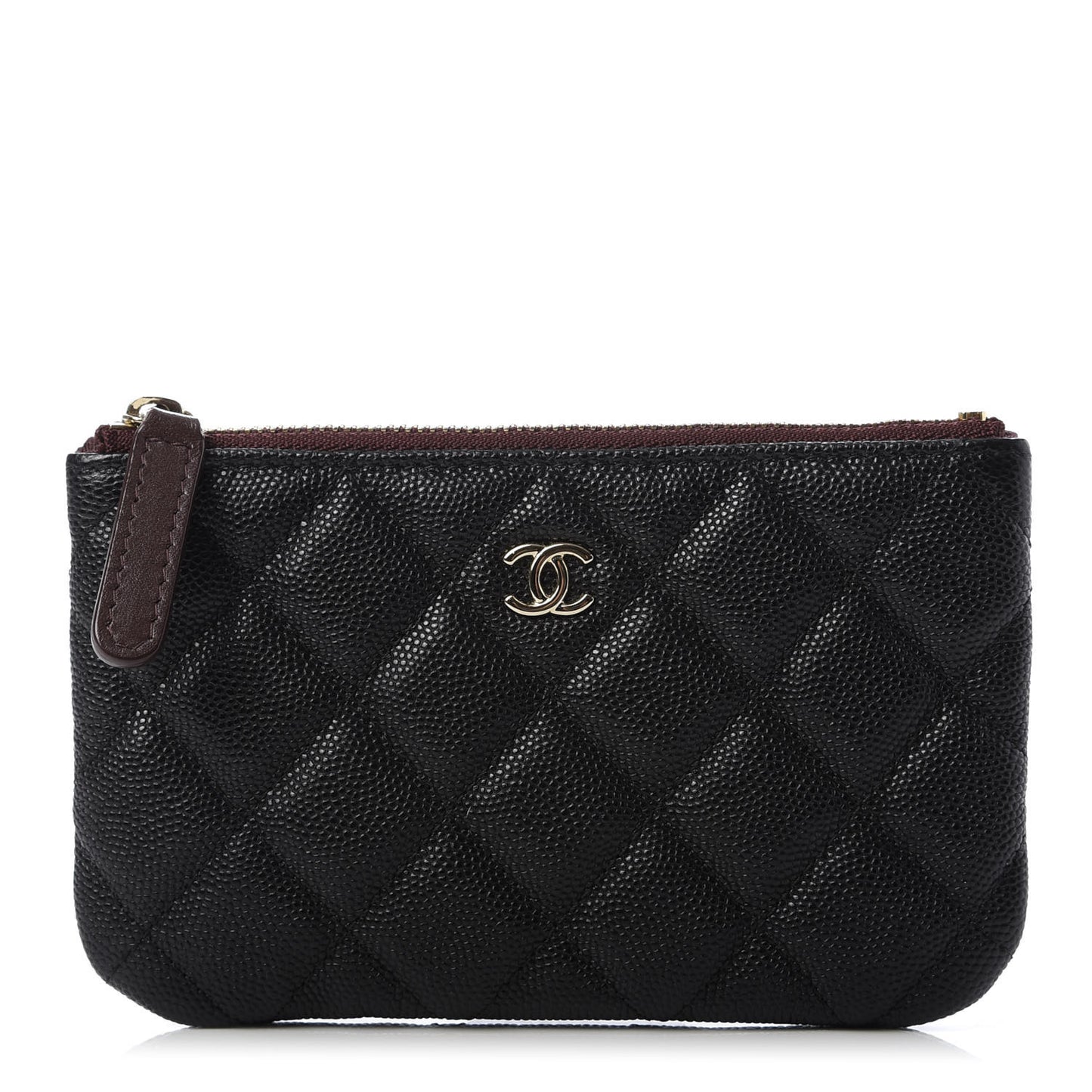 Caviar Quilted Small Cosmetic Case Black