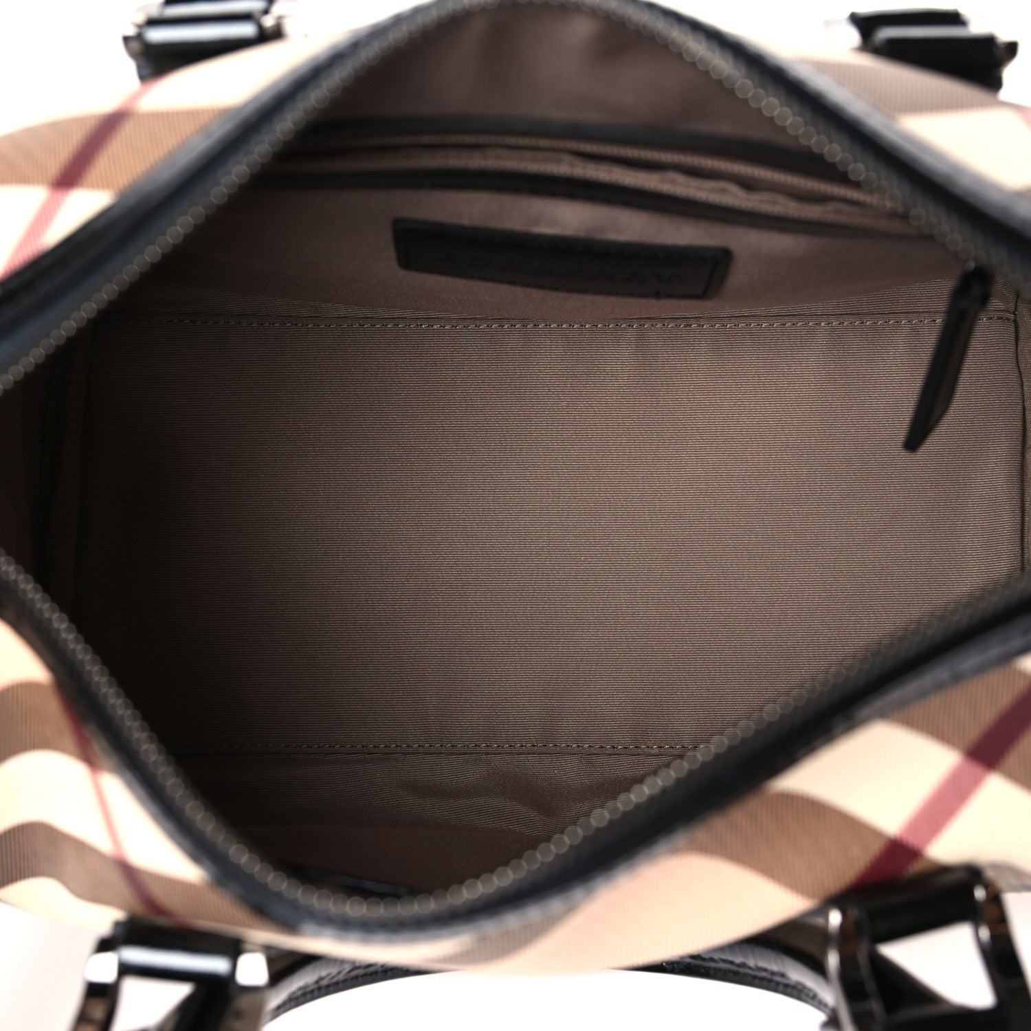 Burberry Nova Check Patent Small Chester Bowling Bag Black 5 of 8