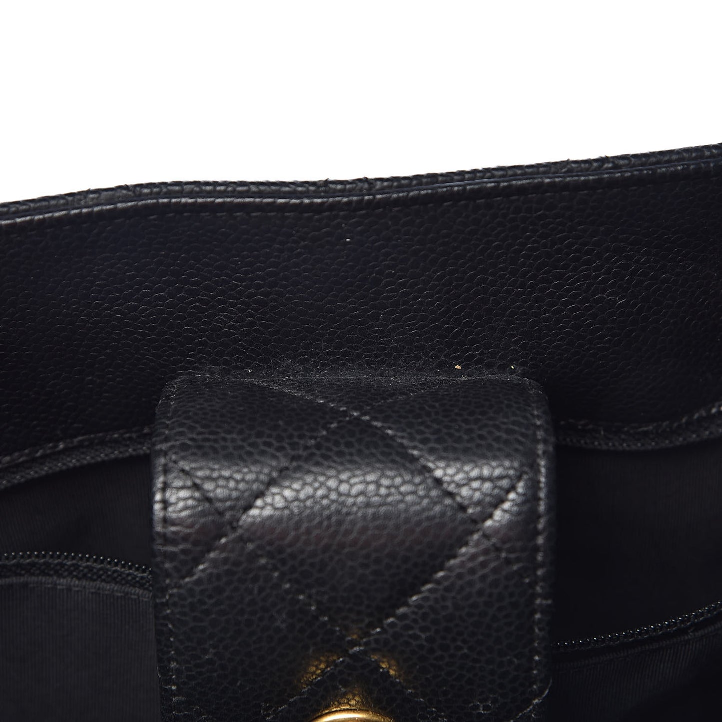 Caviar Quilted Large Shopping Tote Black