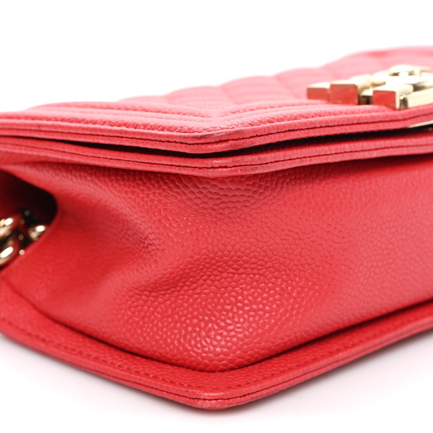 Chanel Caviar Quilted Small Boy Flap Red 9 of 10