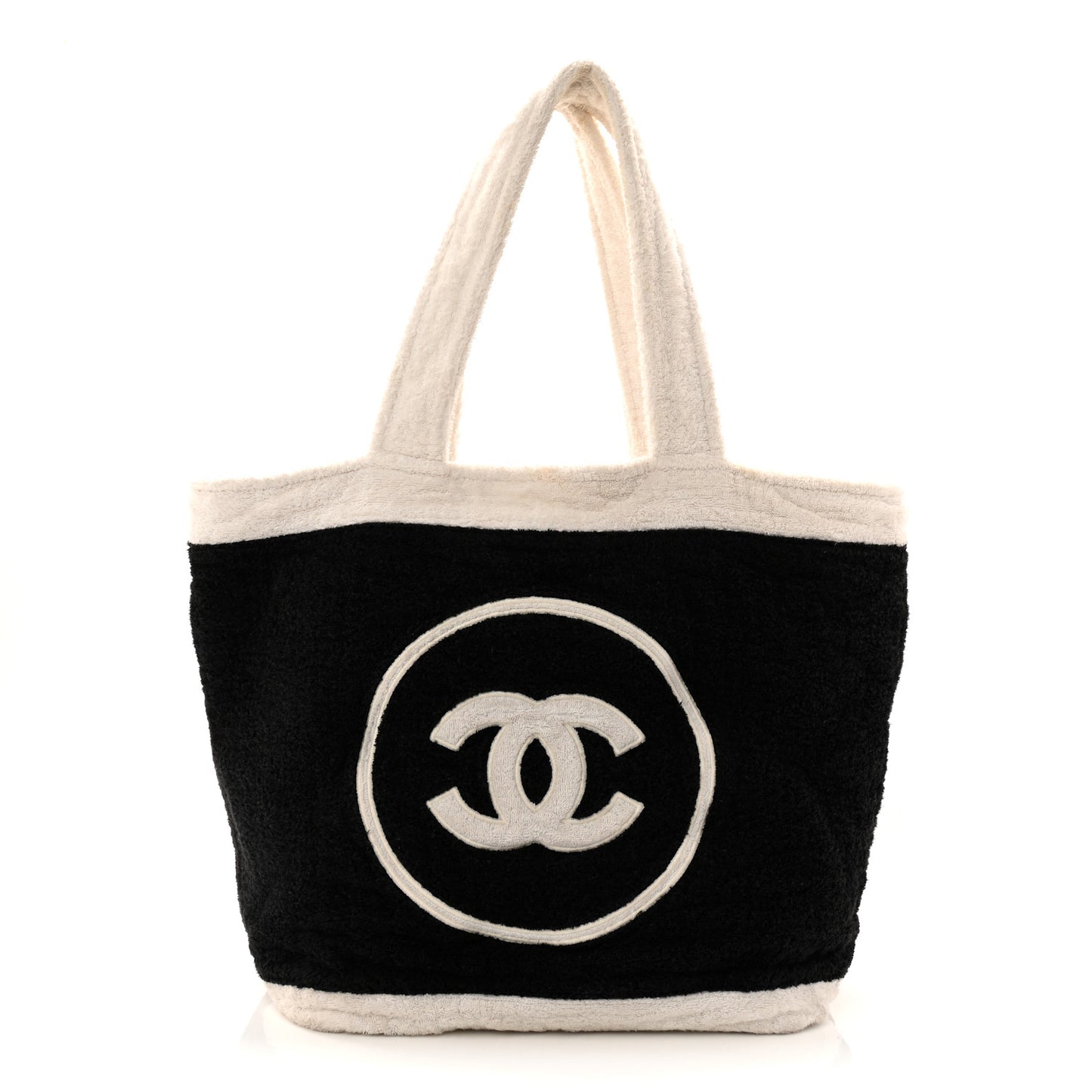 Terry Cotton CC Beach Tote Towel Set Black White