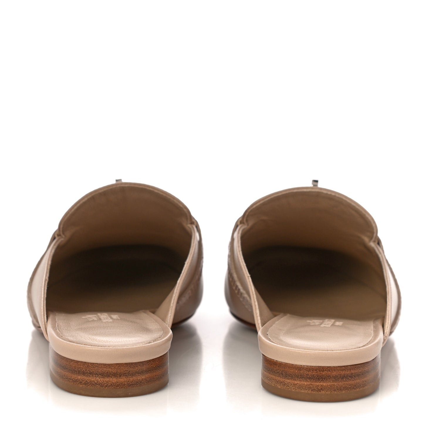 Shiny Lizard Calfskin Oz Mules 37 Beige Sarrazin