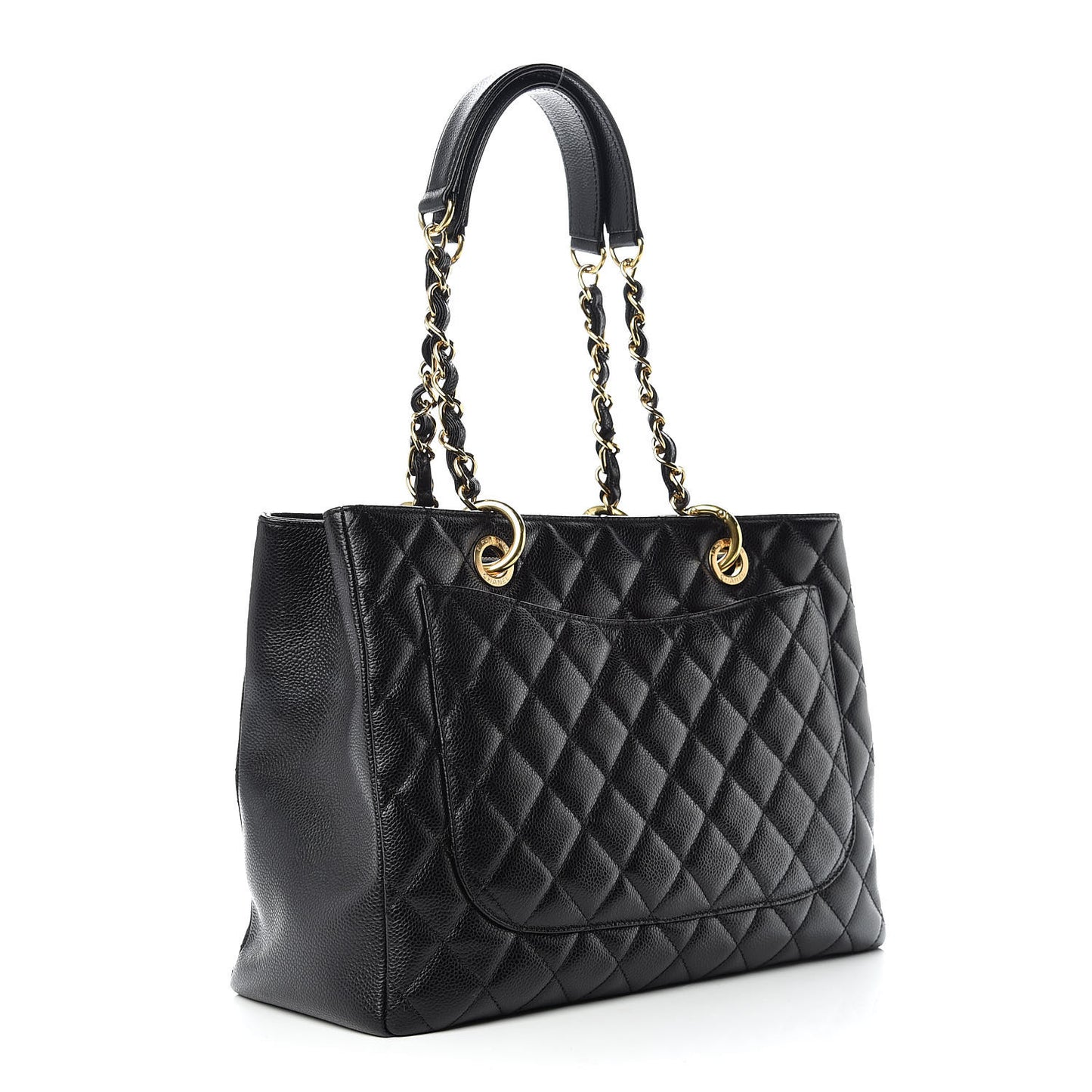 Caviar Quilted Grand Shopping Tote GST Black