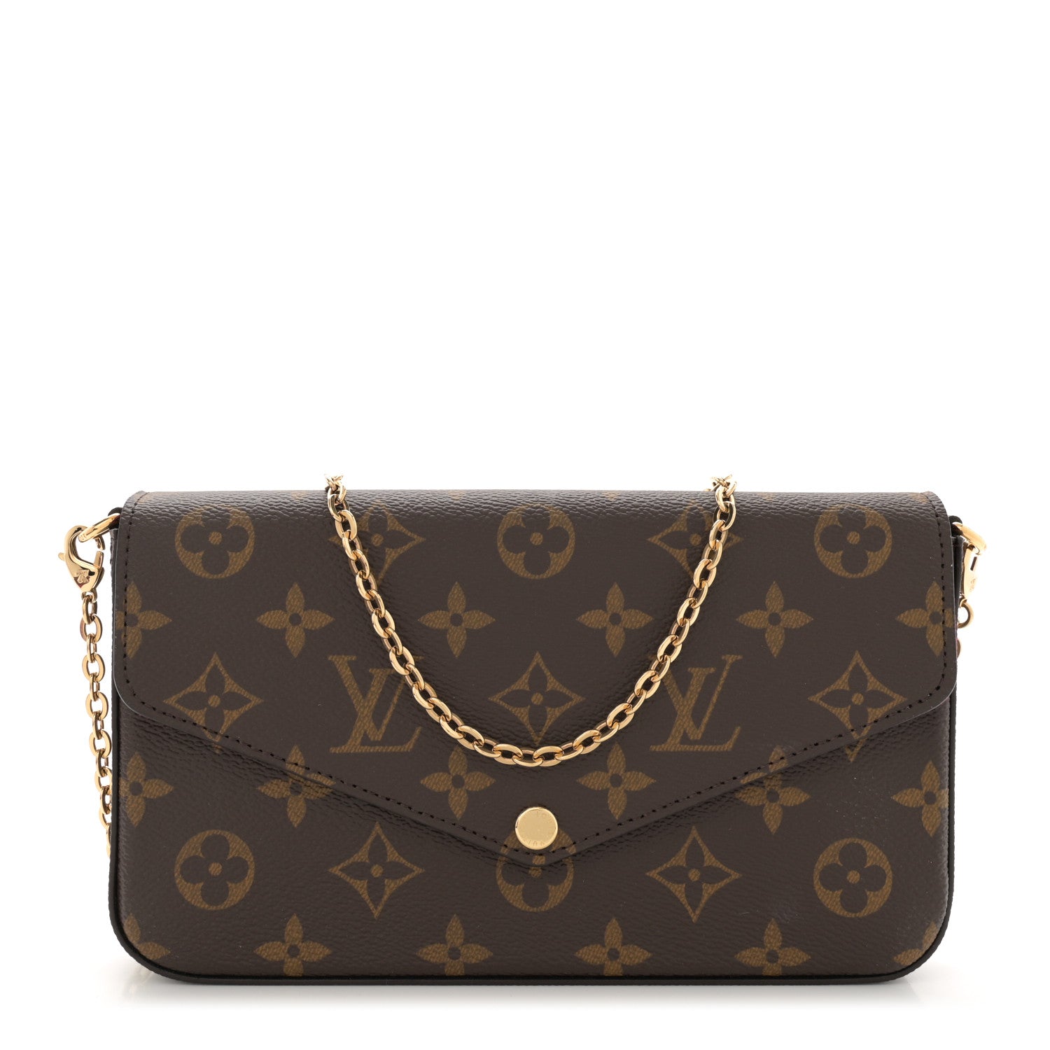 Louis Vuitton Monogram Pochette Felicie Chain Wallet Fuchsia 1 of 10