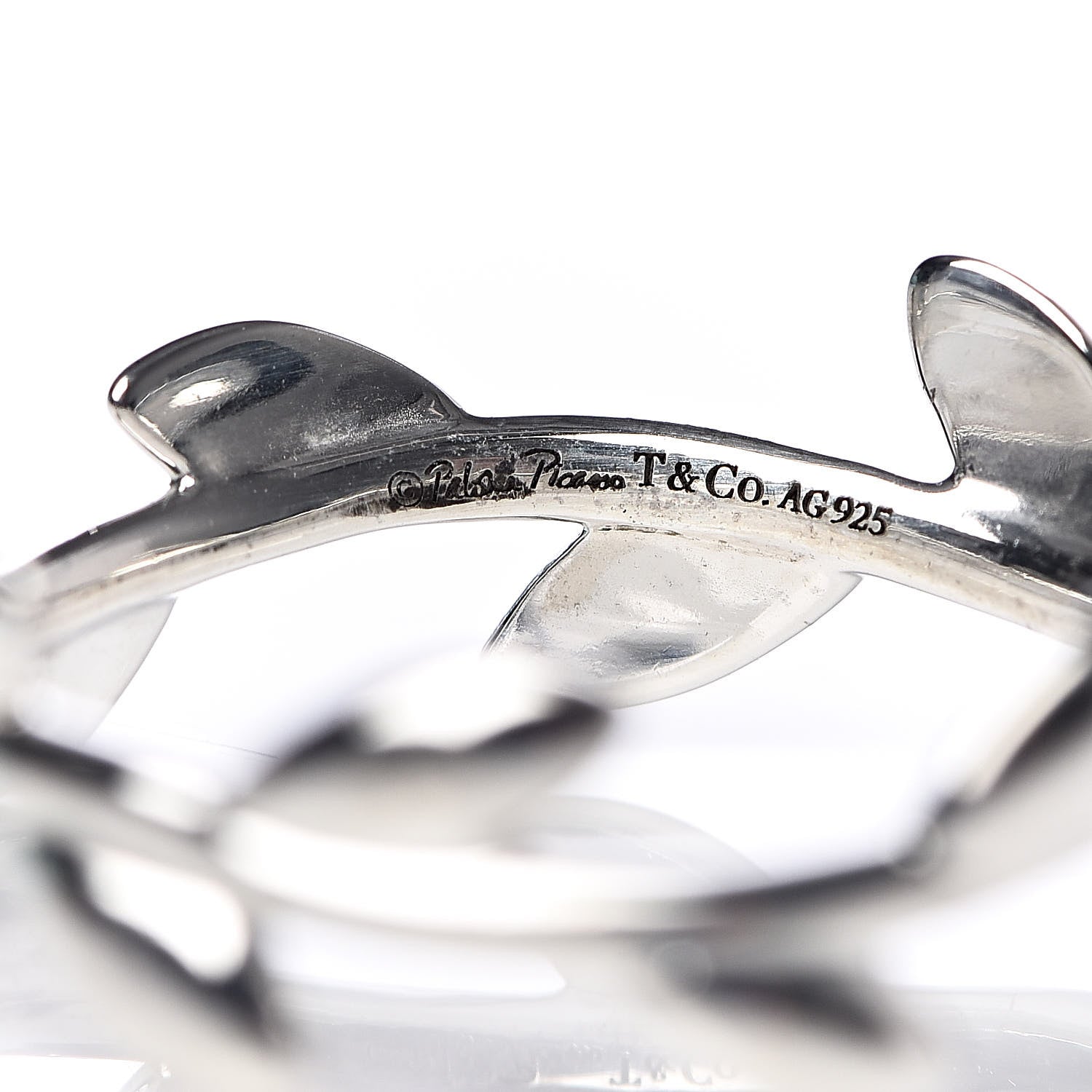 Tiffany Sterling Silver Paloma Picasso Narrow Olive Leaf Band Ring 54 6.75 4 of 5