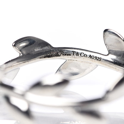 Tiffany Sterling Silver Paloma Picasso Narrow Olive Leaf Band Ring 54 6.75 4 of 5