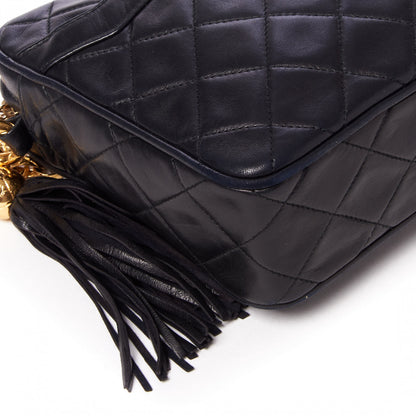 Chanel Lambskin Quilted CC Tassel Camera Case Black 8 of 10