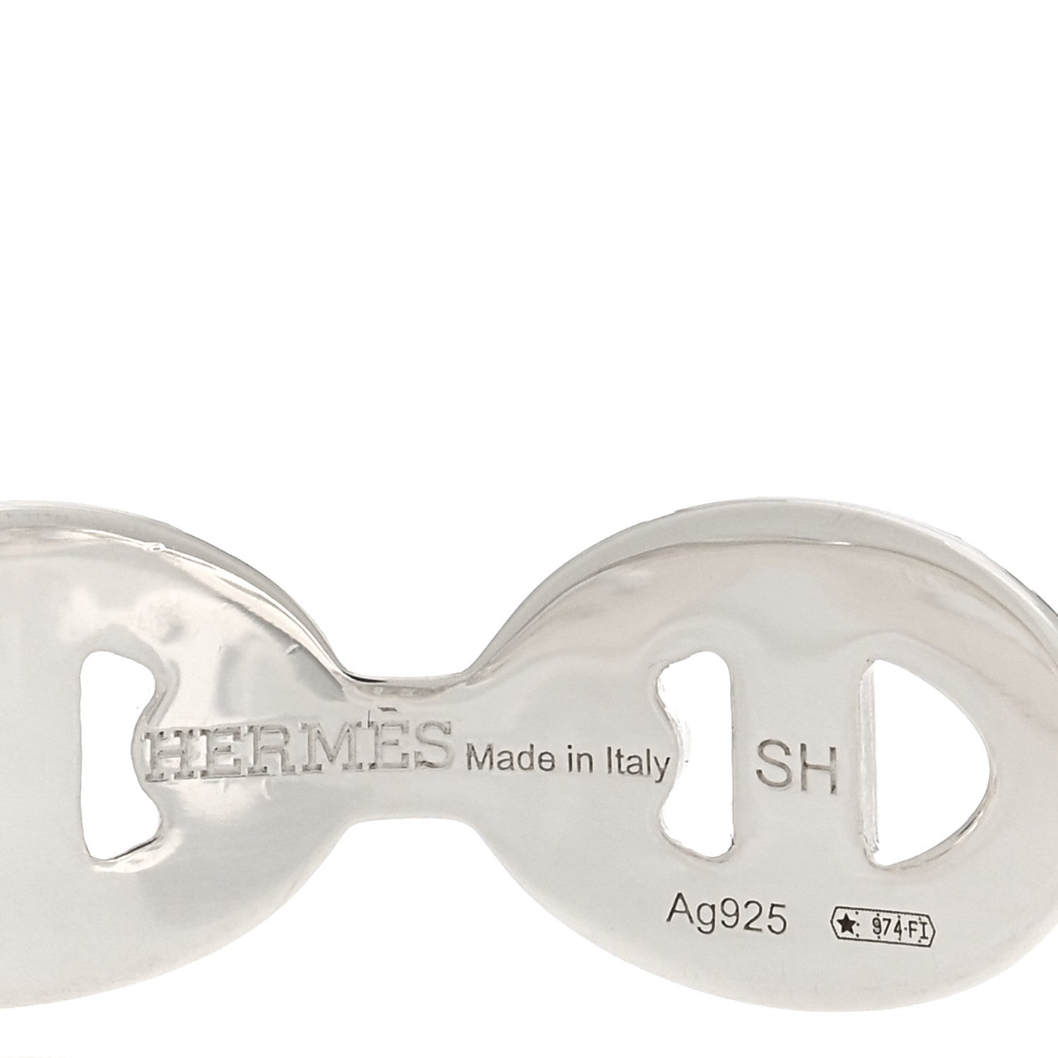 Hermes Sterling Silver MM Chaine d'Ancre Enchainee Cuff Bracelet SH 3 of 3