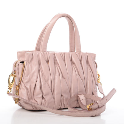 Miu Miu Nappa Matelasse Bauletto Top Handle Orchidea 3 of 10