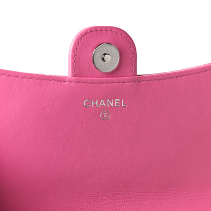 Chanel Lambskin Quilted Flap Phone Holder With Chain Neon Pink 6 of 13