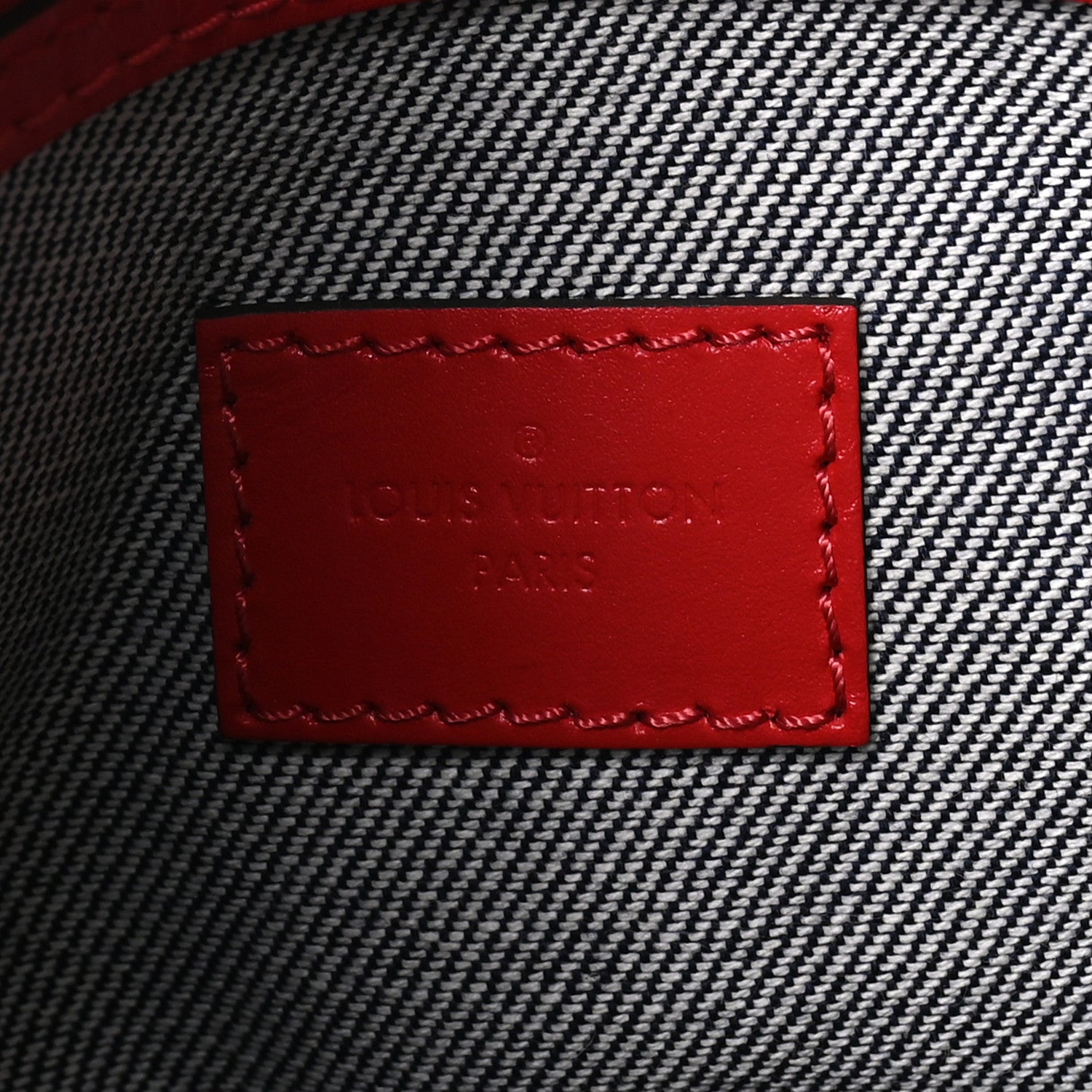 Louis Vuitton Denim Damier Monogram Patchwork Speedy Bandouliere 30 Blue Rouge 6 of 9