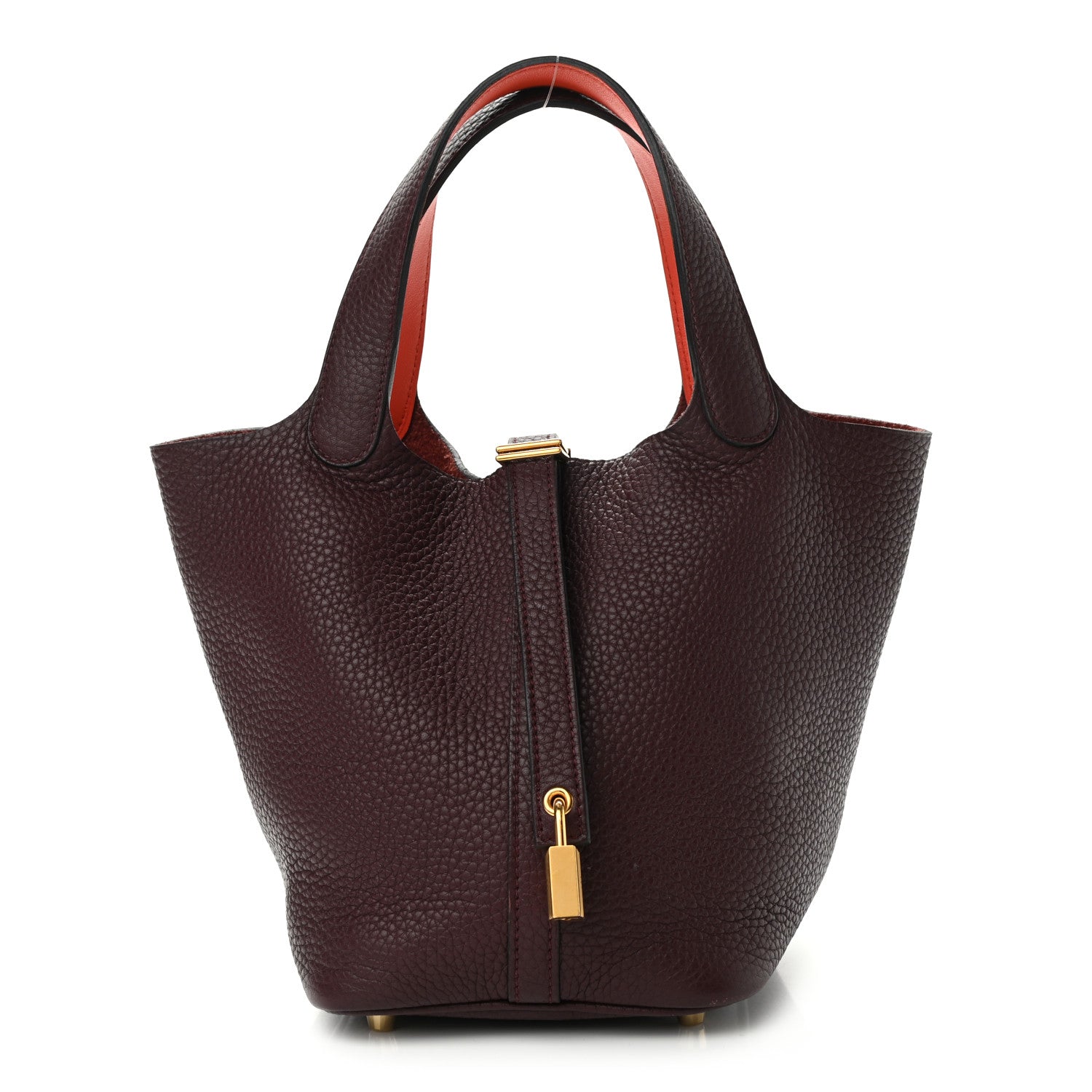 Hermes Taurillon Clemence Swift Eclat Picotin Lock 18 PM Prune Orange Poppy 1 of 10