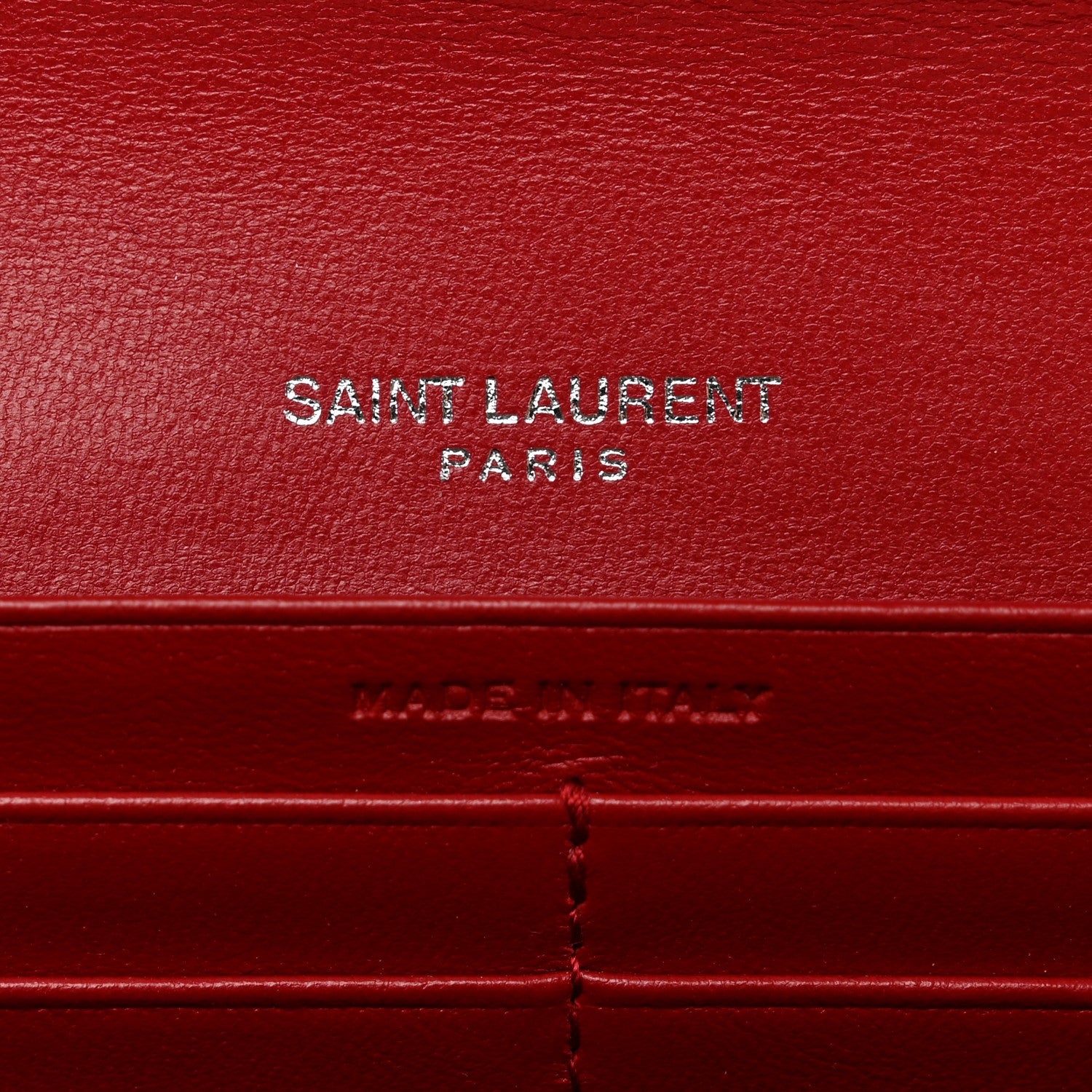 Saint Laurent Lambskin Y Quilted Monogram Large Loulou Flap Wallet Rouge Eros 6 of 9