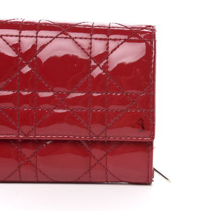 Christian Dior Patent Cannage Rendezvous Chain Wallet Pink 8 of 8