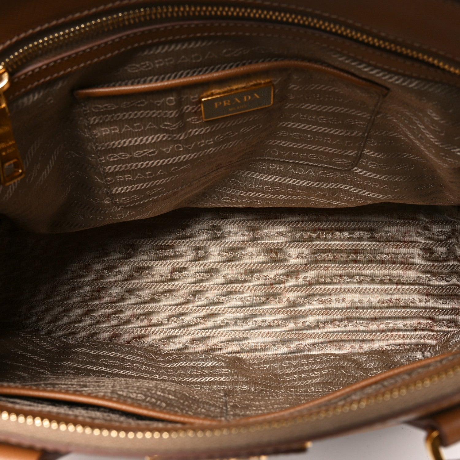 Prada Saffiano Lux Extra Large Galleria Double Zip Tote Caramel 5 of 9