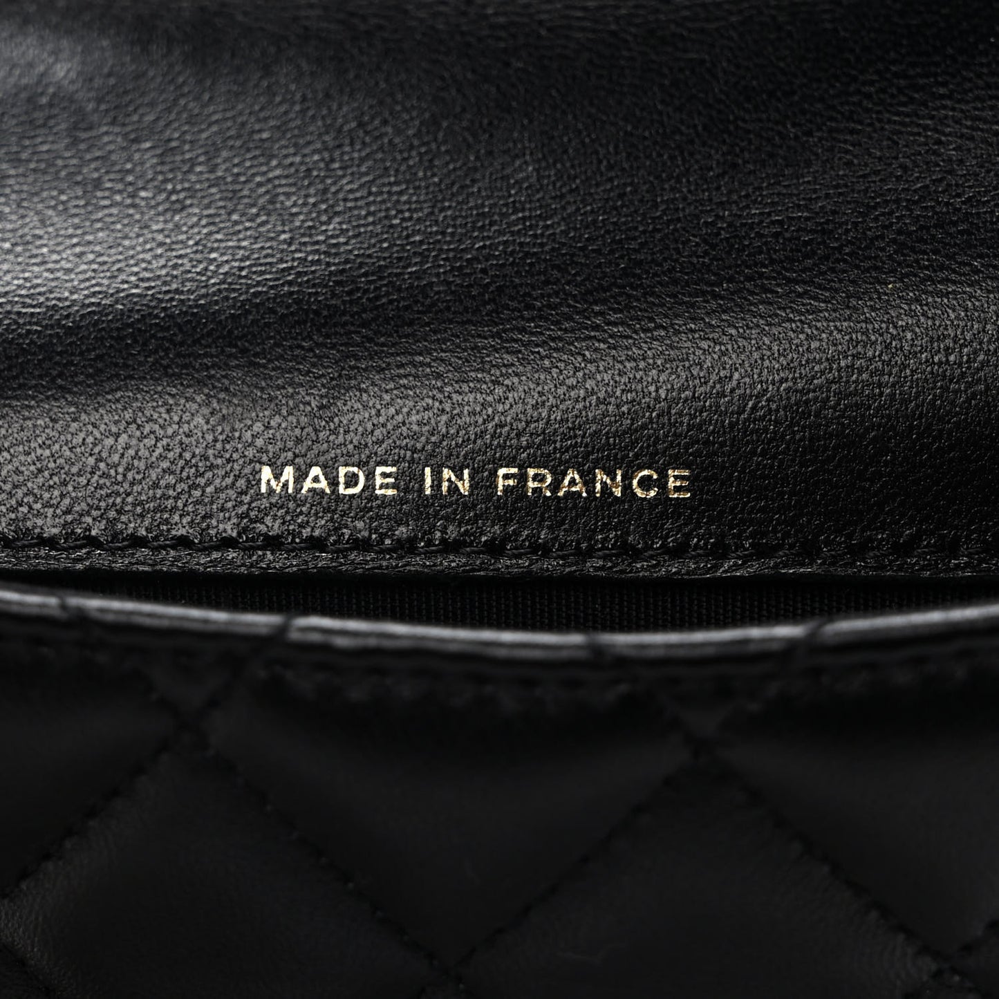 Lambskin Quilted Top Handle Flap Coin Purse With Chain Black