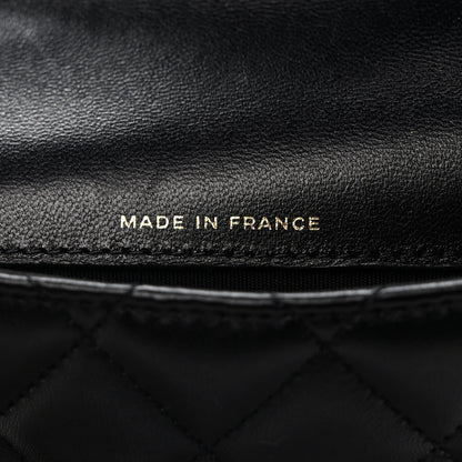 Chanel Lambskin Quilted Top Handle Flap Coin Purse With Chain Black 6 of 10