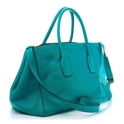 Prada Vitello Daino Shopping Tote Turchese 4 of 12