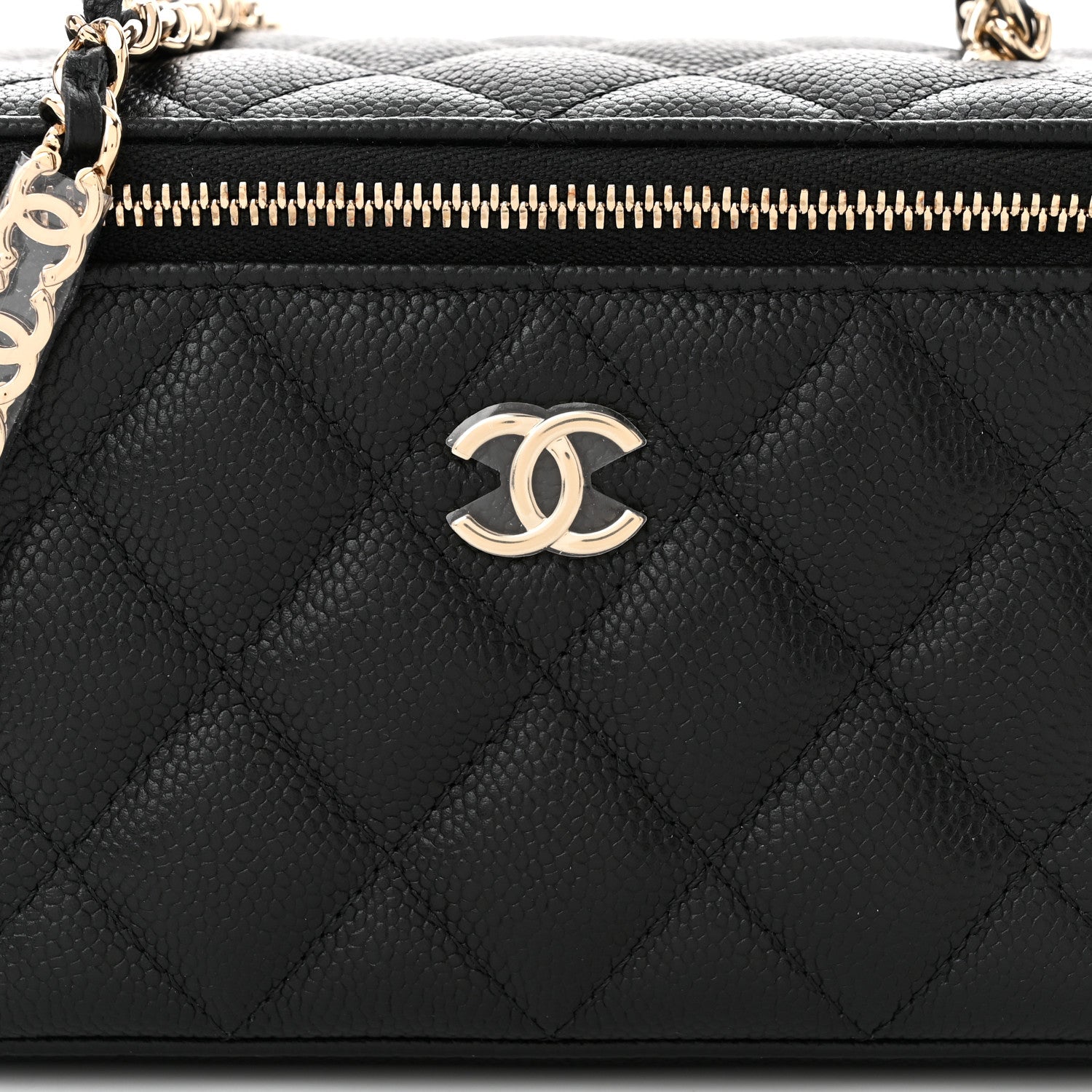 Chanel Caviar Quilted Small Tiny CC Vanity Case With Chain Black 8 of 11
