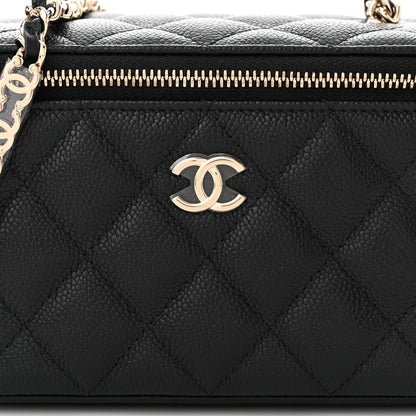 Chanel Caviar Quilted Small Tiny CC Vanity Case With Chain Black 8 of 11