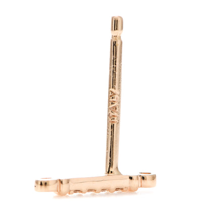 Tiffany 18K Rose Gold Diamond Fleur de Lis Key Bar Earrings 5 of 5