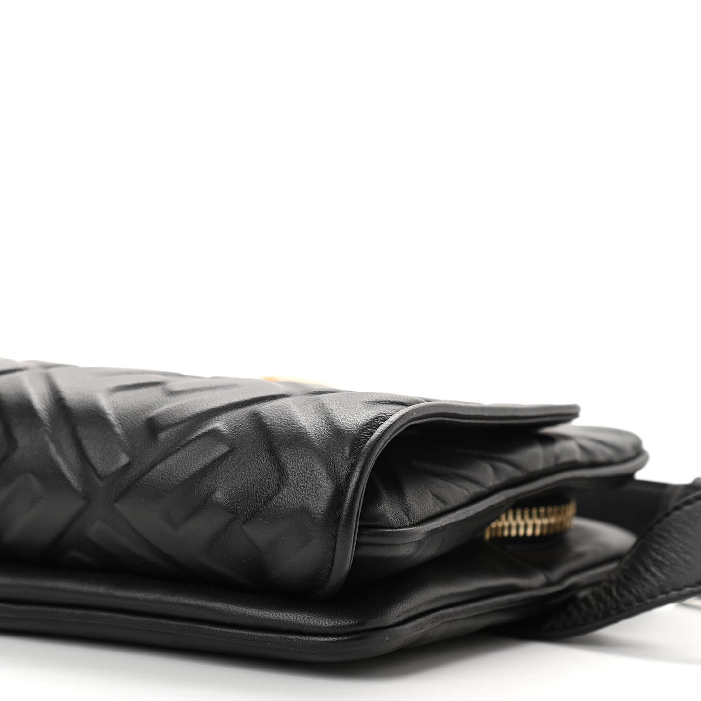 Nappa FF 1974 Diagonal Embossed Upside Down Belt Bag Black