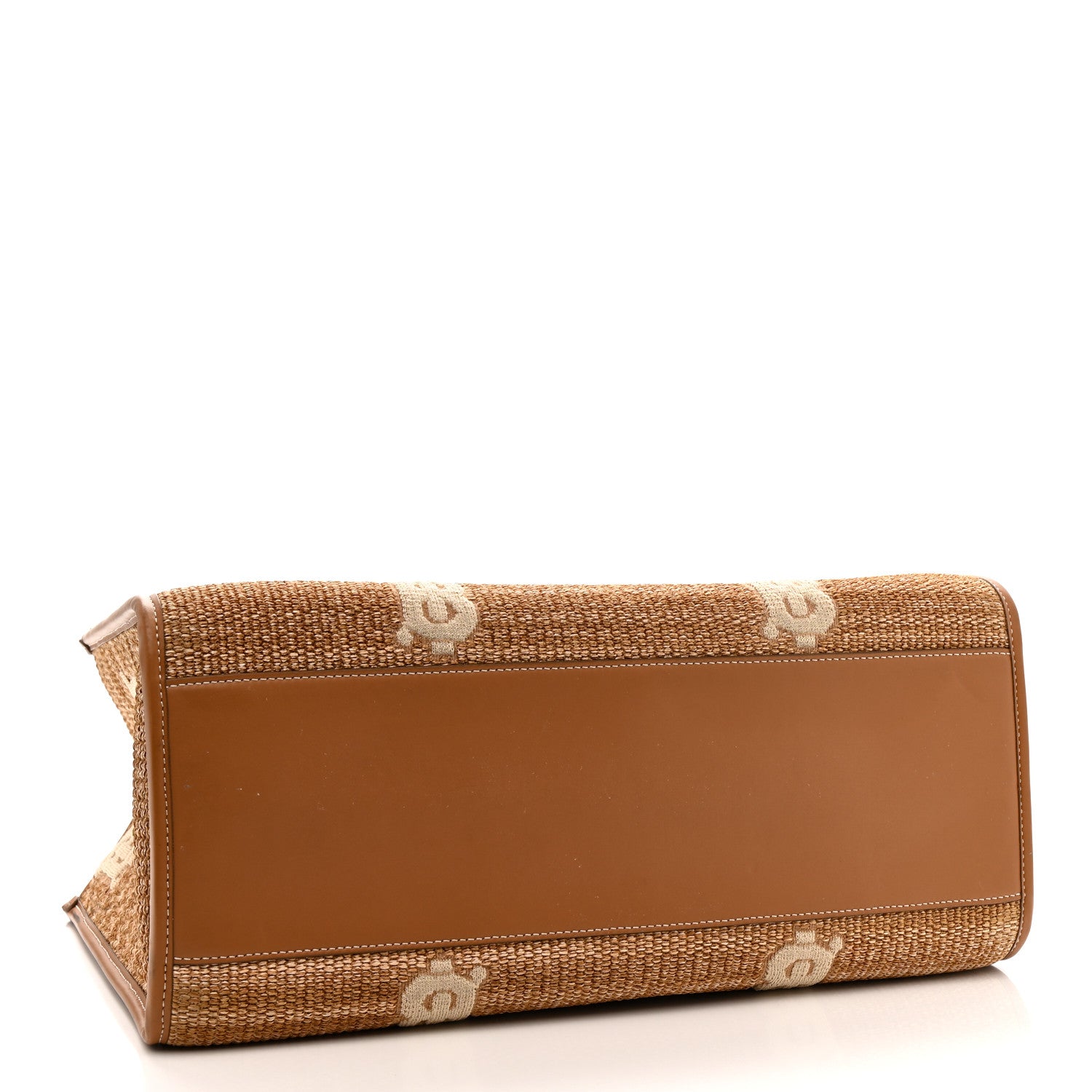 Burberry Raffia Calfskin Medium Freya Tote Natural 4 of 13