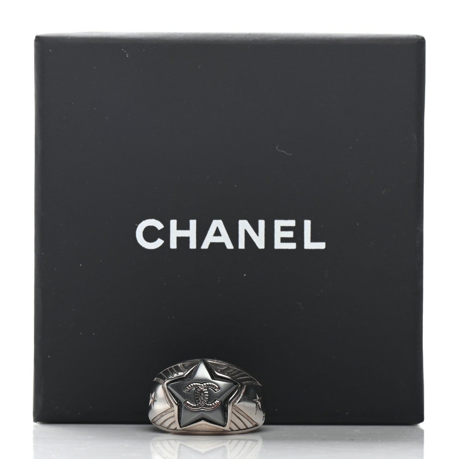 Chanel Metal CC Star Ring 6.25 Silver 6 of 6