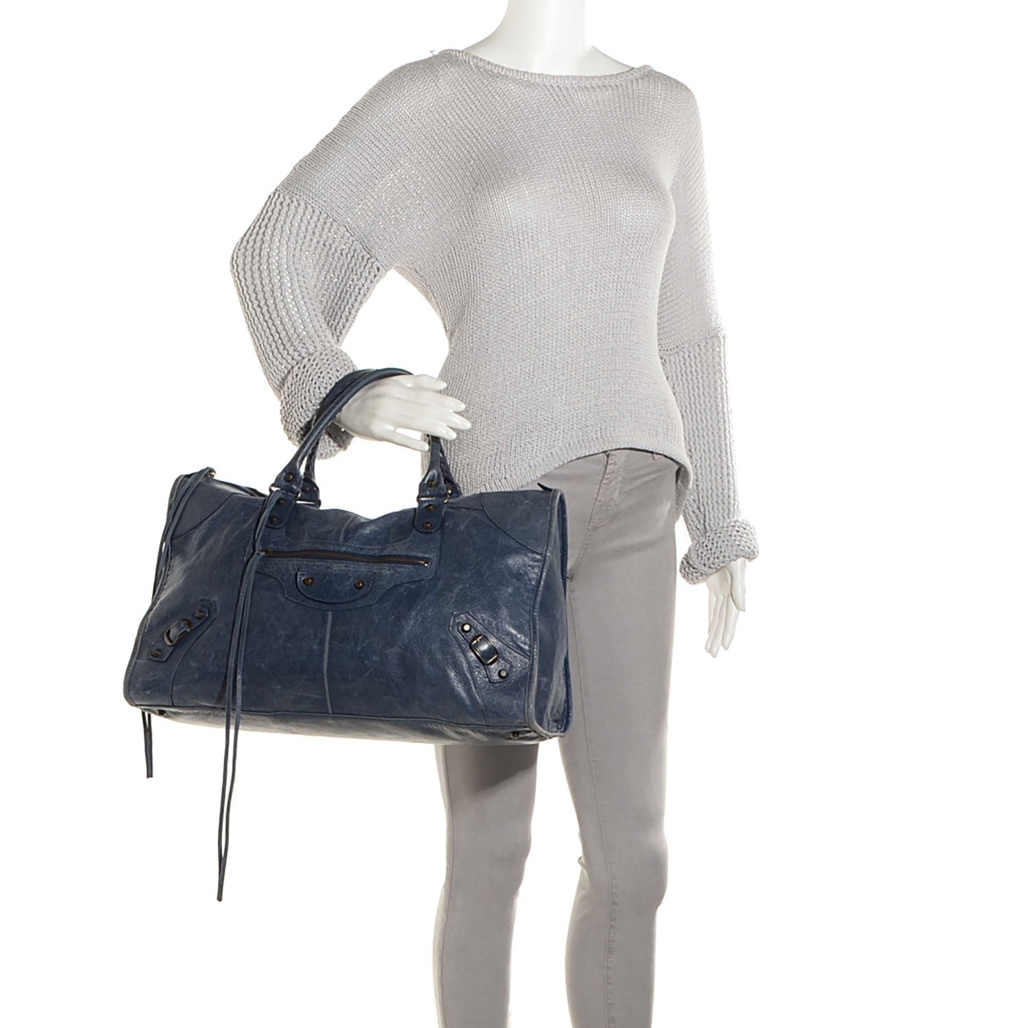 Balenciaga Agneau Classic Hardware Work Bleu Roi 2 of 11