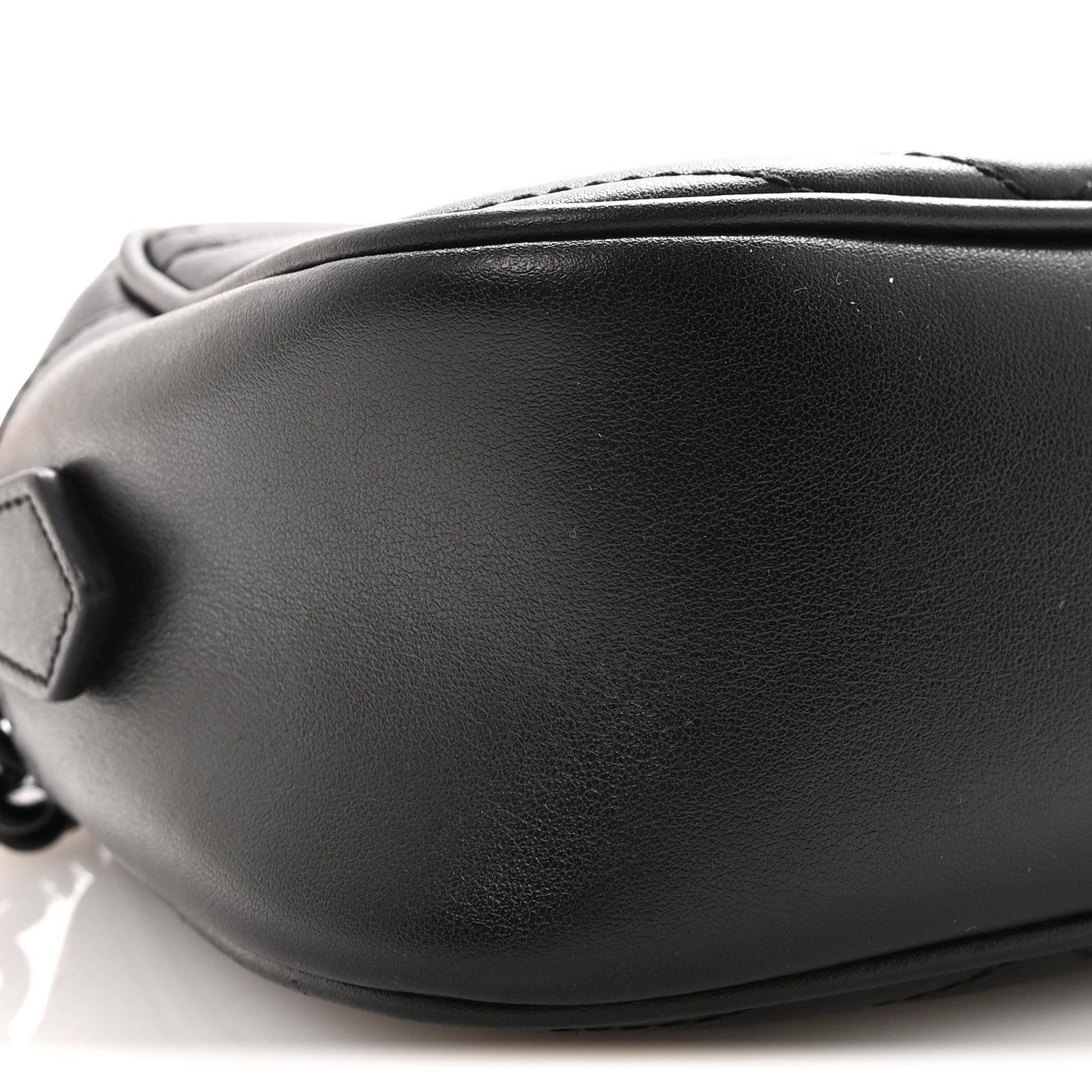 Gucci Calfskin Matelasse Monochrome Small GG Marmont Chain Shoulder Bag Black 8 of 9