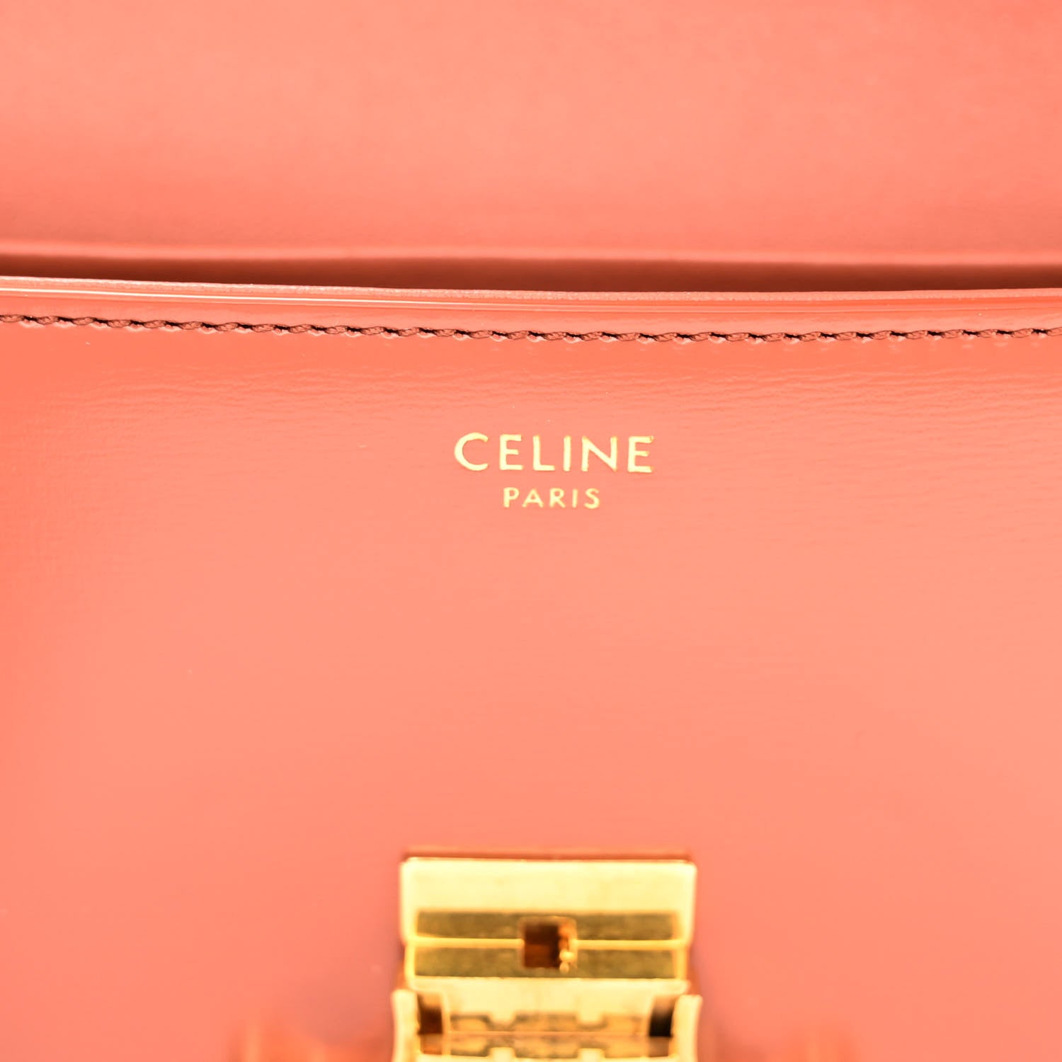 Celine Shiny Calfskin Triomphe Shoulder Bag Terracotta 5 of 9