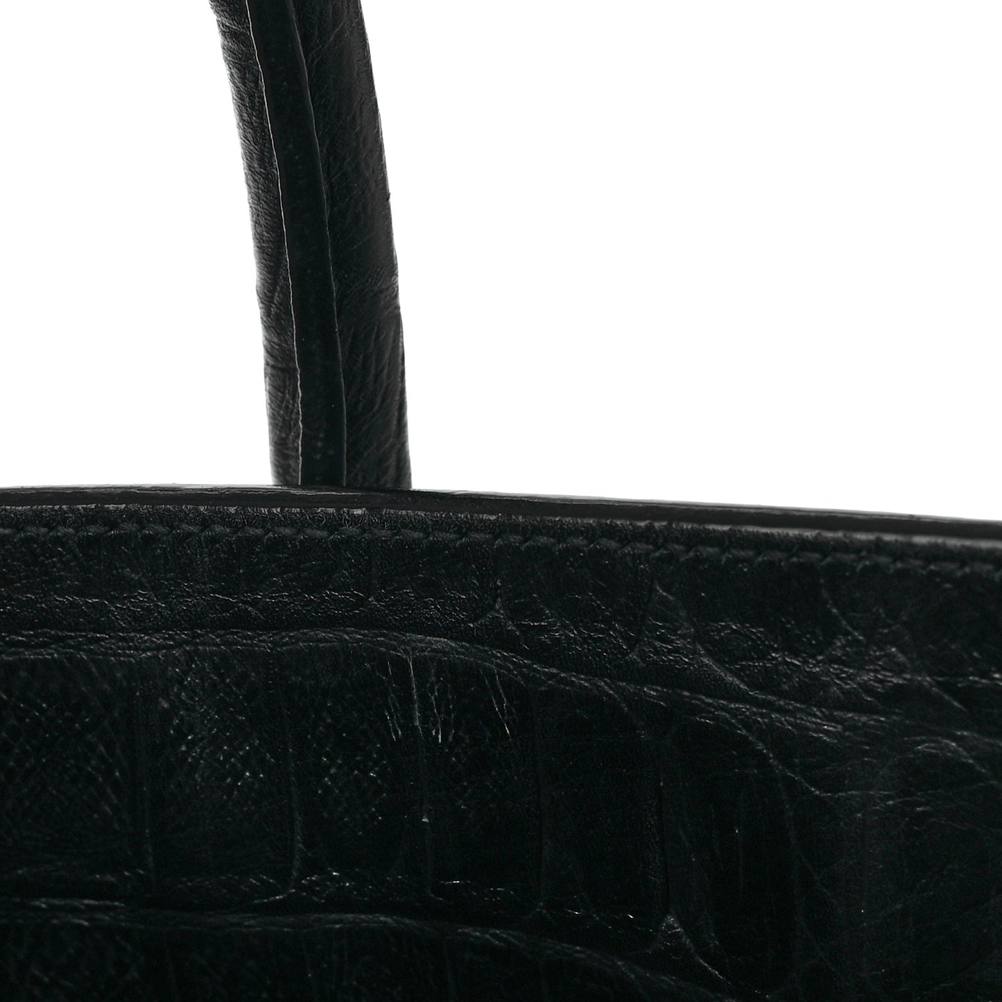 Calfskin Crocodile Embossed Small Sac de Jour Black