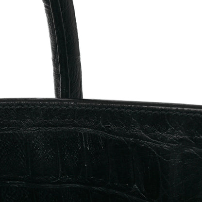 Saint Laurent Calfskin Crocodile Embossed Small Sac de Jour Black 11 of 11