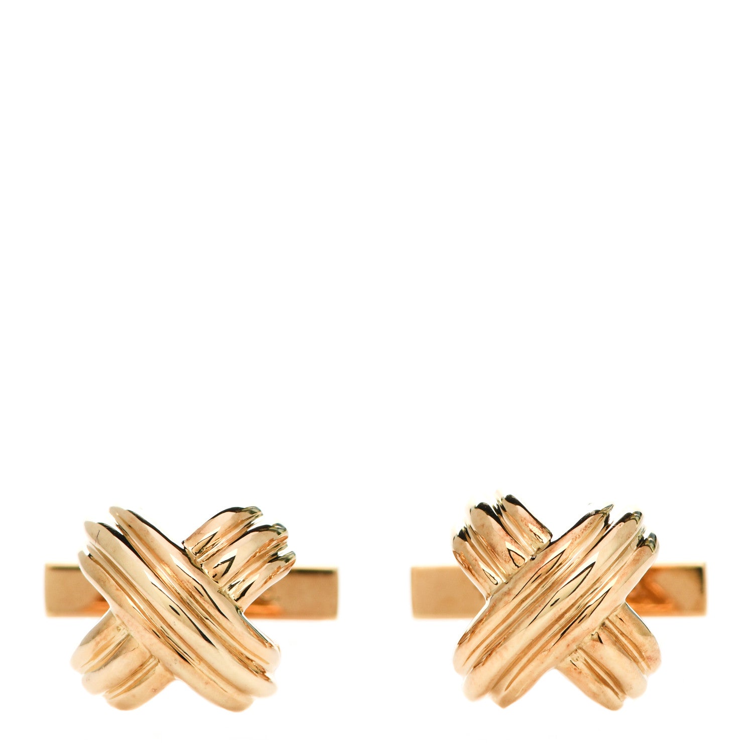 Tiffany 18K Yellow Gold Signature X Cufflinks 1 of 5