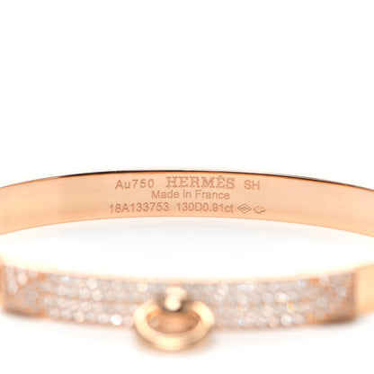 Hermes 18K Rose Gold Diamond PM Collier De Chien Pave Bracelet SH 4 of 5
