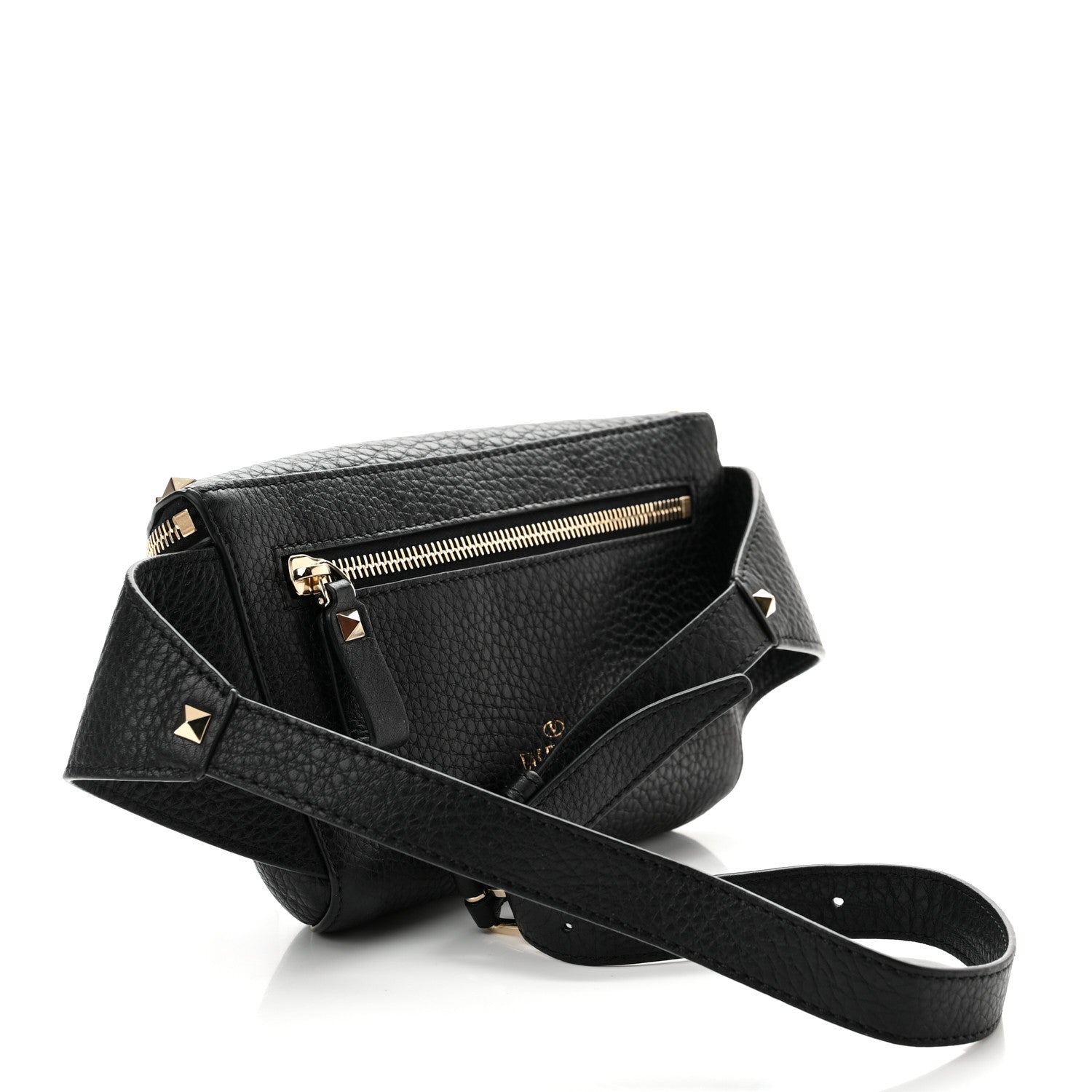 Valentino Garavani Grainy Calfskin Rockstud Belt Bag Black 3 of 9