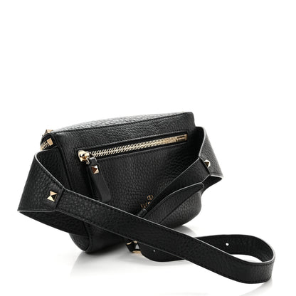 Valentino Garavani Grainy Calfskin Rockstud Belt Bag Black 3 of 9