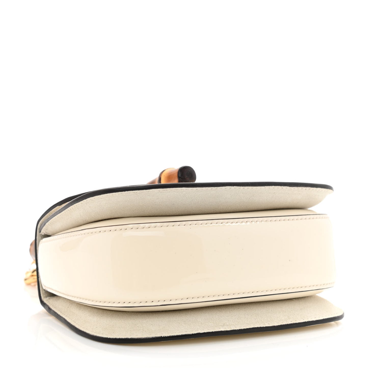 Patent Crystal Mini Bamboo 1947 Top Handle Chain Bag White