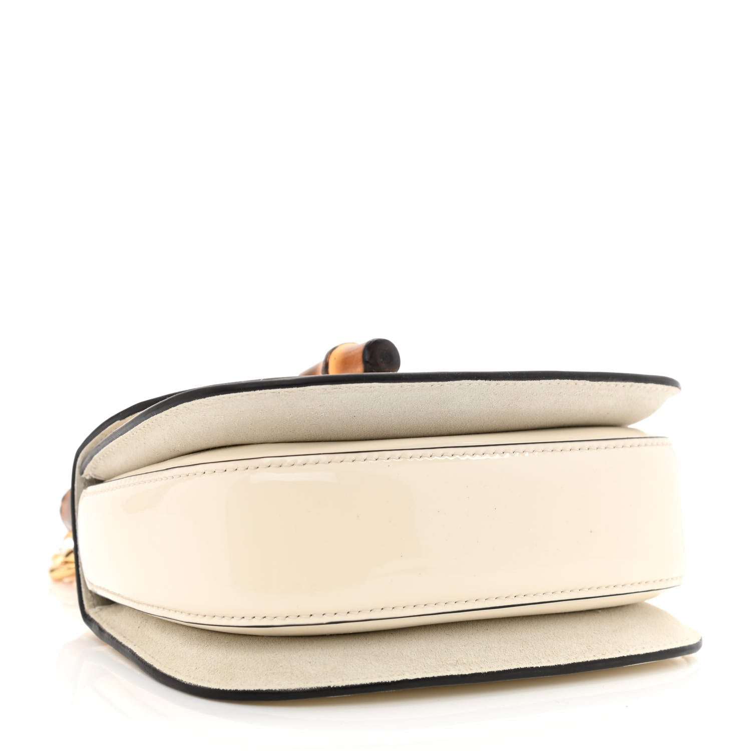 Gucci Patent Crystal Mini Bamboo 1947 Top Handle Chain Bag White 4 of 12
