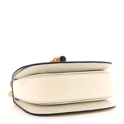 Gucci Patent Crystal Mini Bamboo 1947 Top Handle Chain Bag White 4 of 12
