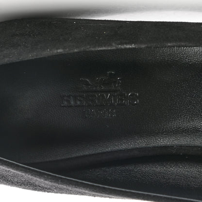 Hermes Suede Goatskin Blush 40 Pumps 36 Black 7 of 8
