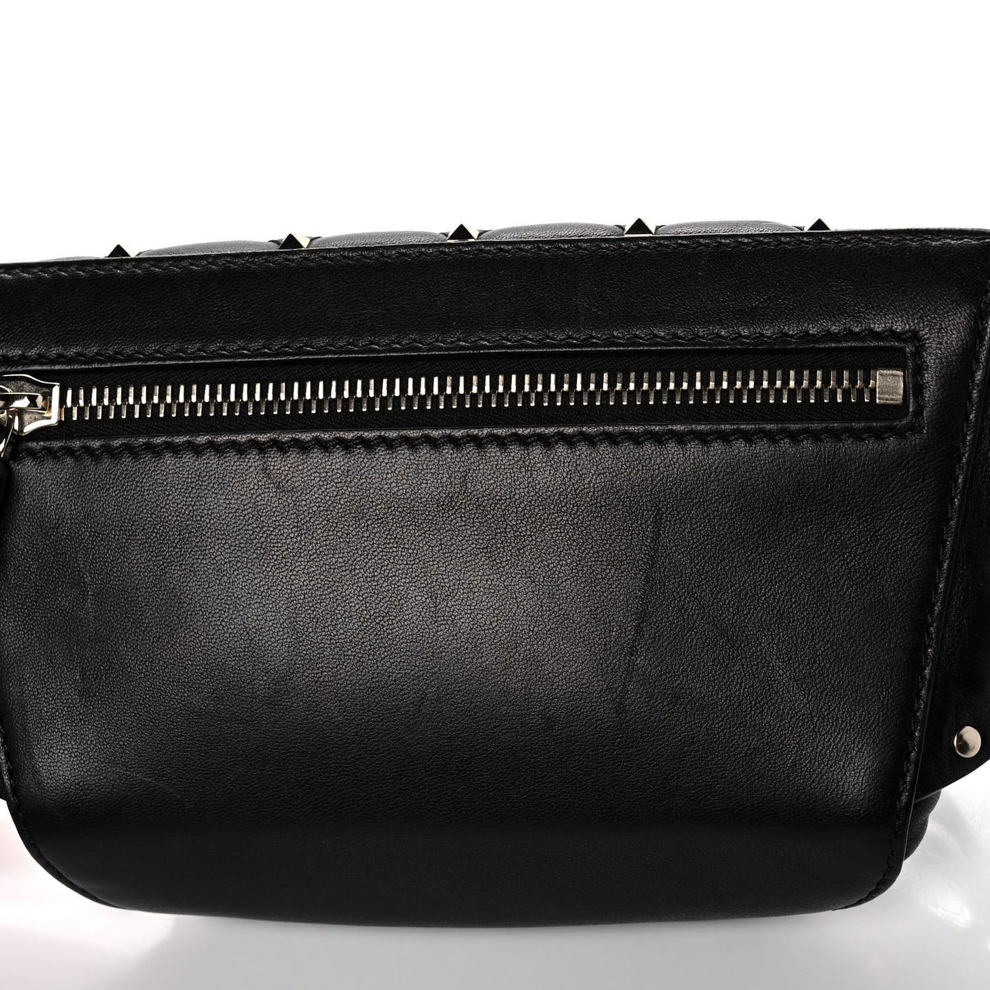Lambskin Rockstud Spike Belt Bag 85 Black