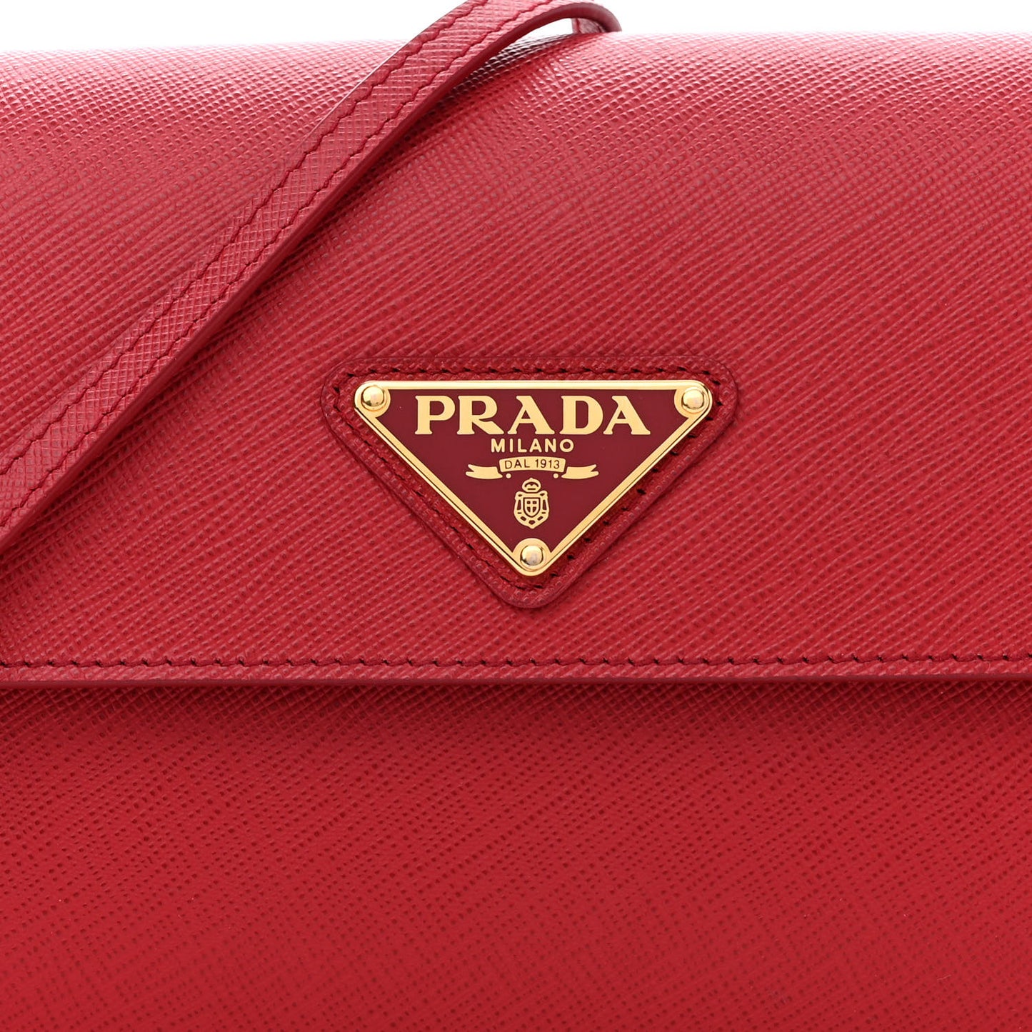Saffiano Wallet With Shoulder Strap Fuoco